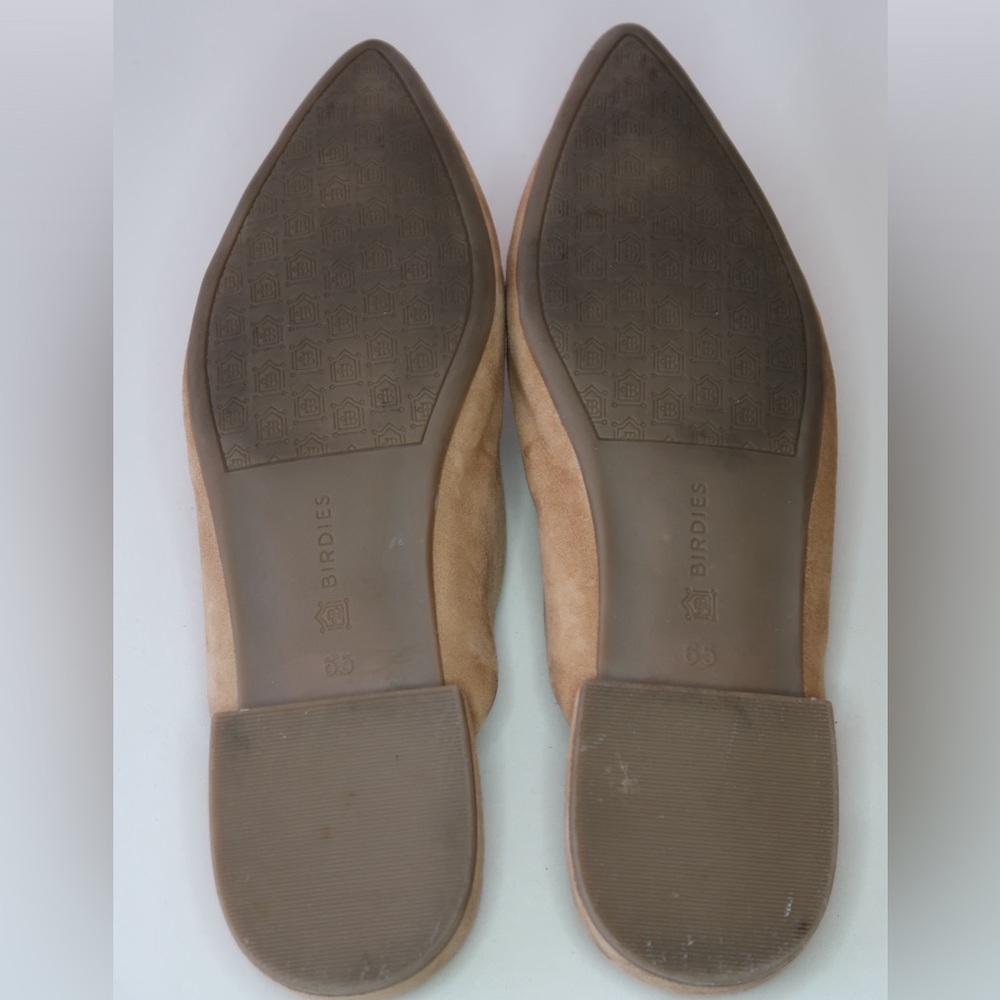 Birdies Tan Suede Pointed-Toe Slide Flats - Picture 7 of 8